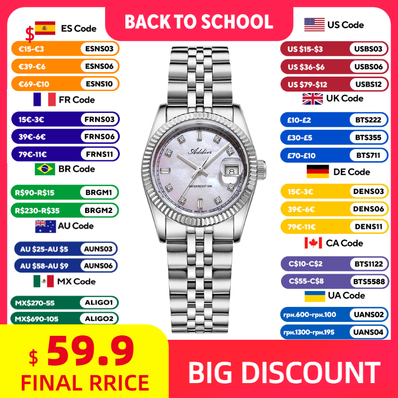 Luxury Watch And Bracelet - ADDIES 585 Quartz Women's Watches Sapphire