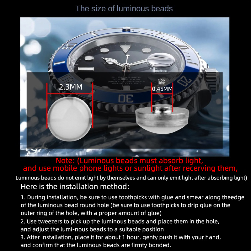 2.3x0.45mm Luminous pip For Se - Rolex Watch Daytona 评论和价格