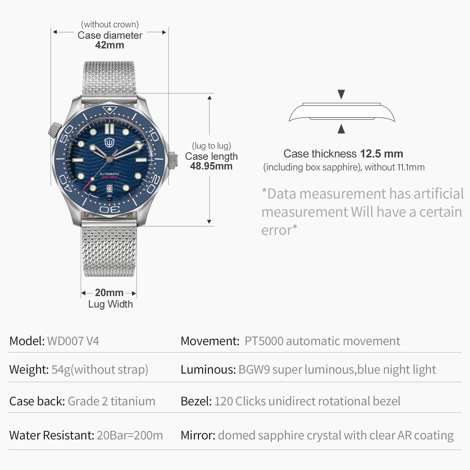 Watchdives WD007 V4 Mechanical - Luxury Watch Grade 评论和价格