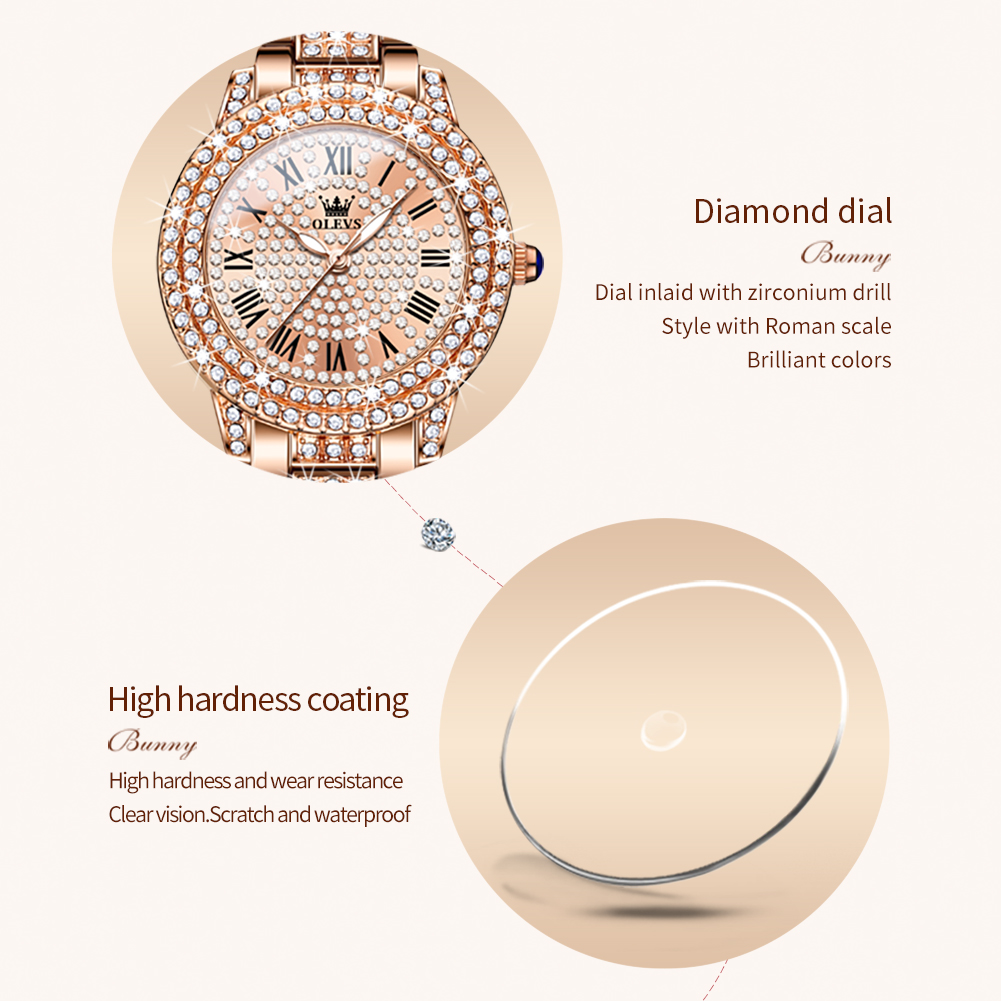 OLEVS 9943 Luxury All Diamond  - Luxury Watch Ladies 评论和价格