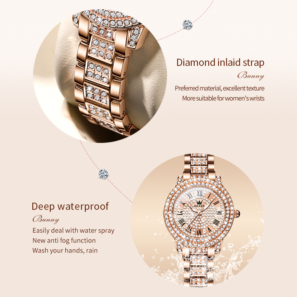 OLEVS 9943 Luxury All Diamond  - Luxury Watch Ladies 评论和价格