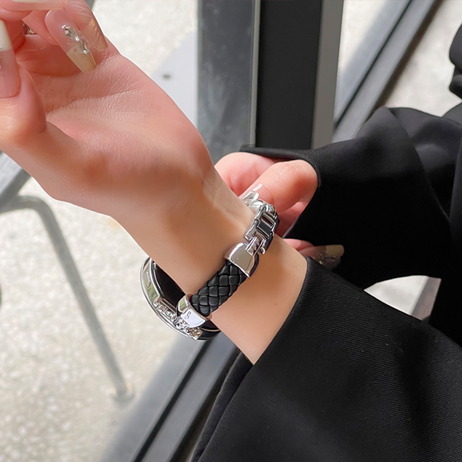 Metal Leather Woven Strap For  - Luxury Watch Galaxy 评论和价格